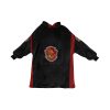 Black-Lion Gryffindor hogwarts wizarding world Sherpa Fleece House Robe Cloak-Image-04 Gryffindor sherpa fleece Robe-at-Hogwarts-School-of-Witchcraft-and-Wizardry-Sorting Hat-Godric Gryffindor-students possessing characteristics-courage-chivalry-nerve-determination-The emblematic animal was a lion-colours-scarlet-gold-rubies-Nicholas de Mimsy-Porpington-Nearly Headless Nick-House ghost-element of fire-motto was Forti Animo Estote