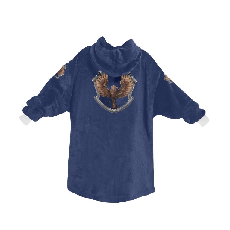 Ravenclaw sherpa fleece Robe-at-Hogwarts-School-of-Witchcraft-and-Wizardry-Sorting Hat-witch Rowena Ravenclaw wit-learning-wisdom-The-emblematic-animal-eagle-blue and bronze-colours-Filius Flitwick-House ghost the Grey Lady-Helena Ravenclaw-daughter of Rowena-element of air-sky-eagle feathers-hourglass contained blue sapphires.
