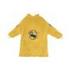 Hufflepuff sherpa fleece Robe-at-Hogwarts-School-of-Witchcraft-and-Wizardry-Sorting Hat-medieval witch Helga Hufflepuff-inclusive-valuing-hard-work-dedication-patience-loyalty-fair play-The emblematic animal was a badger-yellow and black-house-colours-The Head of Hufflepuff was Pomona Sprout-the Fat Friar was the House's patron ghost-corresponded roughly to the element of earth-yellow-wheat-black-soil-point hourglass contained yellow diamonds-Students-sorted-into-Hufflepuff-demonstrated-strong abilities in Herbology