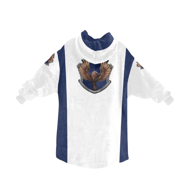 Ravenclaw sherpa fleece Robe-at-Hogwarts-School-of-Witchcraft-and-Wizardry-Sorting Hat-witch Rowena Ravenclaw wit-learning-wisdom-The-emblematic-animal-eagle-blue and bronze-colours-Filius Flitwick-House ghost the Grey Lady-Helena Ravenclaw-daughter of Rowena-element of air-sky-eagle feathers-hourglass contained blue sapphires