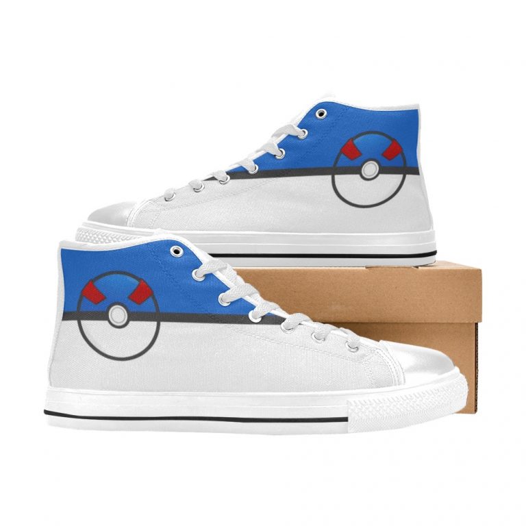 Great Ball Poké High Top Shoes High Top Shoes Chuck-Taylors-chucks-Poké-Ball-PokéBall-pokeball-poke-ball-balls-catch-red-charizard-pikachu-generation-catch-rate-catch-em-all