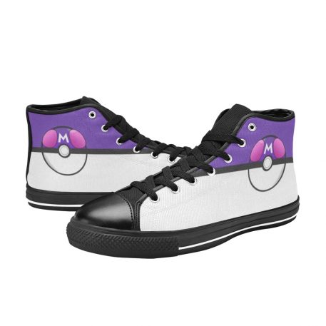 Master Ball Poké Purple High Top Shoes High Top Shoes Chuck-Taylors-chucks-Poké-Ball-PokéBall-pokeball-poke-ball-balls-catch-red-charizard-pikachu-generation-catch-rate-catch-em-all