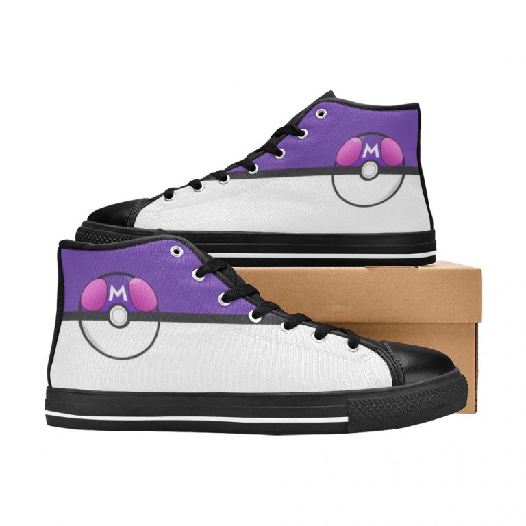 Master Ball Poké Purple High Top Shoes High Top Shoes Chuck-Taylors-chucks-Poké-Ball-PokéBall-pokeball-poke-ball-balls-catch-red-charizard-pikachu-generation-catch-rate-catch-em-all