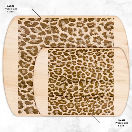 Leopard Print Cutting Board, Tempered Glass and Hardwood: Elevate your culinary experience with a touch of wild sophistication. This stylish cutting board features a striking leopard print design and is available in tempered glass (rectangular 8x11, 11x15; round 7.9 inches) or hardwood (maple, walnut, 8x11, 5.5x8). Durable, scratch and stain-resistant, hygienic non-porous surface, textured for optimal chopping, gentle on knives. Non-slip rubber feet ensure stability, easy to clean. Perfect for professional chefs and home cooks, this board is a versatile and bold statement piece for any kitchen.