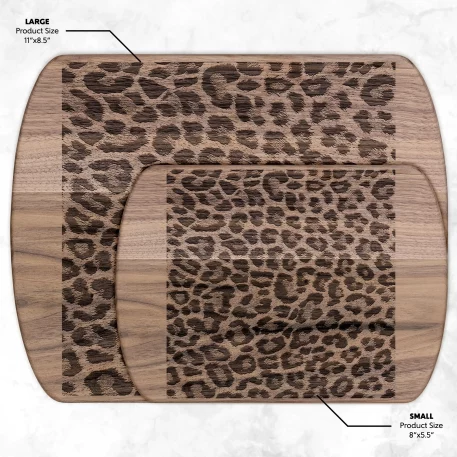 Leopard Print Cutting Board, Tempered Glass and Hardwood: Elevate your culinary experience with a touch of wild sophistication. This stylish cutting board features a striking leopard print design and is available in tempered glass (rectangular 8x11, 11x15; round 7.9 inches) or hardwood (maple, walnut, 8x11, 5.5x8). Durable, scratch and stain-resistant, hygienic non-porous surface, textured for optimal chopping, gentle on knives. Non-slip rubber feet ensure stability, easy to clean. Perfect for professional chefs and home cooks, this board is a versatile and bold statement piece for any kitchen.