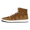 Chocolate Ice Cream Overflow Waffle Cone Men's High Top Sneakers 04 Ice Cream Waffle Cone Sneakers Ice Cream Waffle Cone Sneakers • Rubble outsole, tough enough to wear for a long time.• Breathable Mesh fabric lining, wearing soft and comfortable.