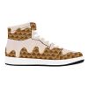 Vanilla Ice Cream Overflow Waffle Cone Men's High Top Sneakers Image 02 Ice Cream Waffle Cone Sneakers Ice Cream Waffle Cone Sneakers • Rubble outsole, tough enough to wear for a long time.• Breathable Mesh fabric lining, wearing soft and comfortable.