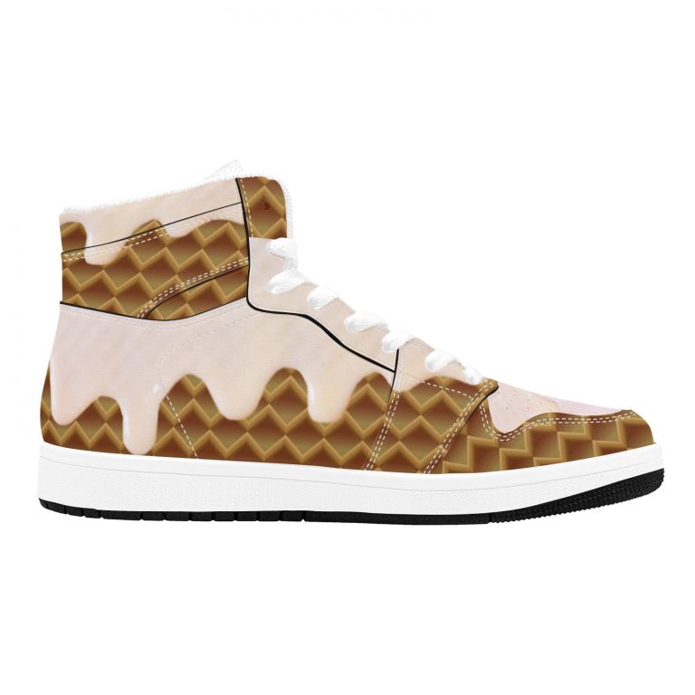 Ice Cream Waffle Cone Sneakers Ice Cream Waffle Cone Sneakers • Rubble outsole, tough enough to wear for a long time.• Breathable Mesh fabric lining, wearing soft and comfortable.