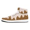 Vanilla Ice Cream Overflow Waffle Cone Men's High Top Sneakers Image 04 Ice Cream Waffle Cone Sneakers Ice Cream Waffle Cone Sneakers • Rubble outsole, tough enough to wear for a long time.• Breathable Mesh fabric lining, wearing soft and comfortable.