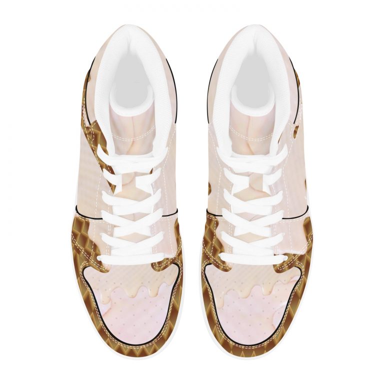 Ice Cream Waffle Cone Sneakers Ice Cream Waffle Cone Sneakers • Rubble outsole, tough enough to wear for a long time.• Breathable Mesh fabric lining, wearing soft and comfortable.