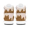 Vanilla Ice Cream Overflow Waffle Cone Men's High Top Sneakers Image 06 Ice Cream Waffle Cone Sneakers Ice Cream Waffle Cone Sneakers • Rubble outsole, tough enough to wear for a long time.• Breathable Mesh fabric lining, wearing soft and comfortable.