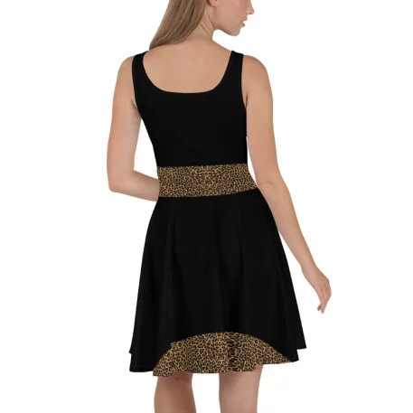 Cheetah Print Leopard Sundress • 82% polyester, 18% spandex• Fabric weight: 6.61 oz/yd² (224 g/m²)• Smooth and elastic fabric skirt• Elastic waistline