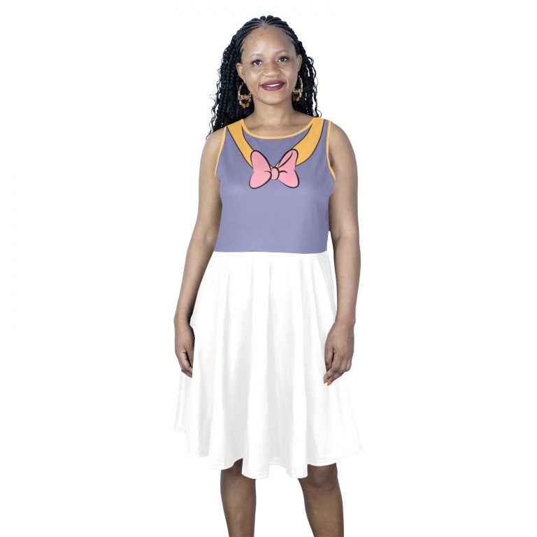 Designed for mothers and daughters who appreciate timeless fashion, this Daisy Duck Sailor's Uniform Dress Set is a true testament to the artistry and attention to detail that sets Abundifind apart.