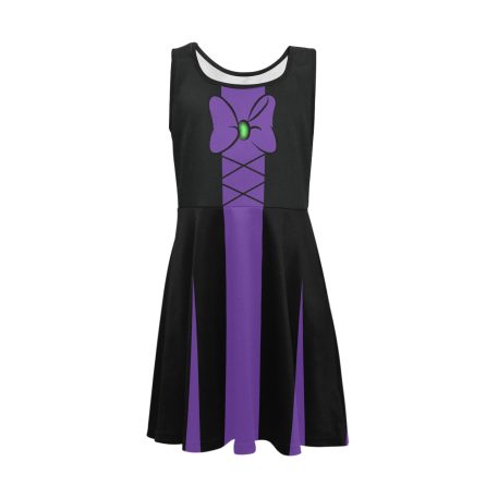 Maleficent Villain Sleeveless Sundress "Officially Licensed Disney Princess Heart featuring Maleficent from Sleeping Beauty. This Disney-themed accessory embodies the magic of the enchanting world of Disney, perfect for fans of the Magic Kingdom, Disney World, and Disney Land. The design showcases the queen's modest yet evil charm, making it a captivating addition to any collection."