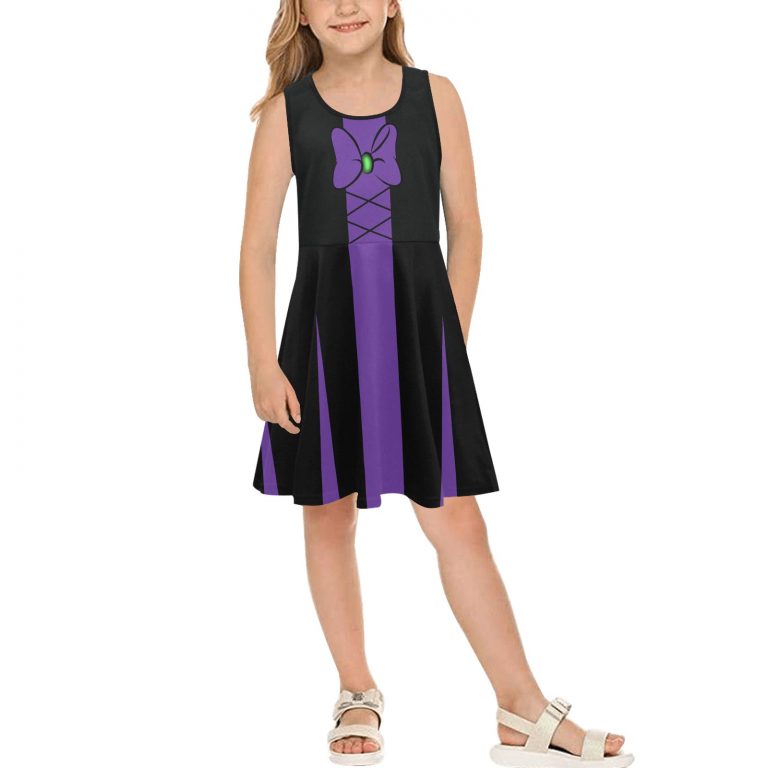 Maleficent Villain Sleeveless Sundress "Officially Licensed Disney Princess Heart featuring Maleficent from Sleeping Beauty. This Disney-themed accessory embodies the magic of the enchanting world of Disney, perfect for fans of the Magic Kingdom, Disney World, and Disney Land. The design showcases the queen's modest yet evil charm, making it a captivating addition to any collection."