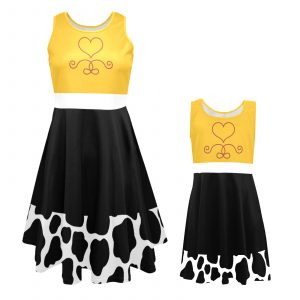 Toy Story Cow Print Sundress set Jessie Woody Toy Story Toystory cowboy cowgirl bullseye rope lasso west western heart Cowprint