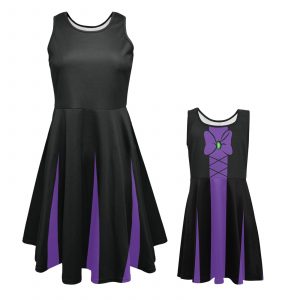 Maleficent Villain Sleeveless Sundress "Officially Licensed Disney Princess Heart featuring Maleficent from Sleeping Beauty. This Disney-themed accessory embodies the magic of the enchanting world of Disney, perfect for fans of the Magic Kingdom, Disney World, and Disney Land. The design showcases the queen's modest yet evil charm, making it a captivating addition to any collection."