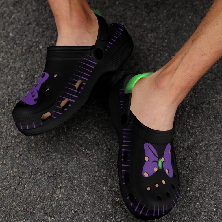 Embrace your individuality and unleash your inner villain with our Black Maleficent Villain Crocs. Celebrate your non-conformist nature and stand out from the crowd with these lightweight, flexible, and comfortable clogs. Let them be a symbol of your strength, confidence, and refusal to be defined by others' expectations. Embrace the power of self-expression and walk your path with pride.