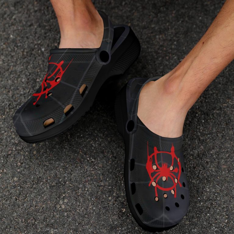 crocs foam Ultimate Spiderman Spider-verse Paint Webs Peter Parker Miles Morales Biracial Puerto Rican Black Man Black Hero Super Hero Spider-Man