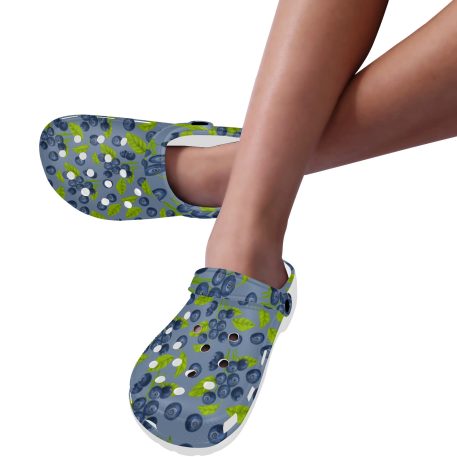 Abundifind Crocs - Waterproof, dirt-resistant, and breathable foam lounge shoes with vibrant fruit-inspired prints. Find the perfect pair in Apple, Cherry, Blueberry, Lemon, and Pear designs.