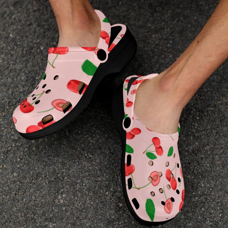 Abundifind Crocs - Waterproof, dirt-resistant, and breathable foam lounge shoes with vibrant fruit-inspired prints. Find the perfect pair in Apple, Cherry, Blueberry, Lemon, and Pear designs.