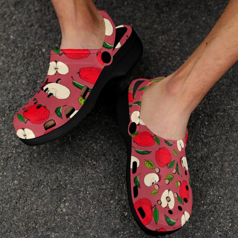 Abundifind Crocs - Waterproof, dirt-resistant, and breathable foam lounge shoes with vibrant fruit-inspired prints. Find the perfect pair in Apple, Cherry, Blueberry, Lemon, and Pear designs.
