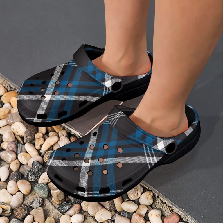 Plaid Superior Comfort Clogs in Red, Blue and Green Plaid alternative to Crocs exclusive collection offering durability, ventilation and a secure fit.