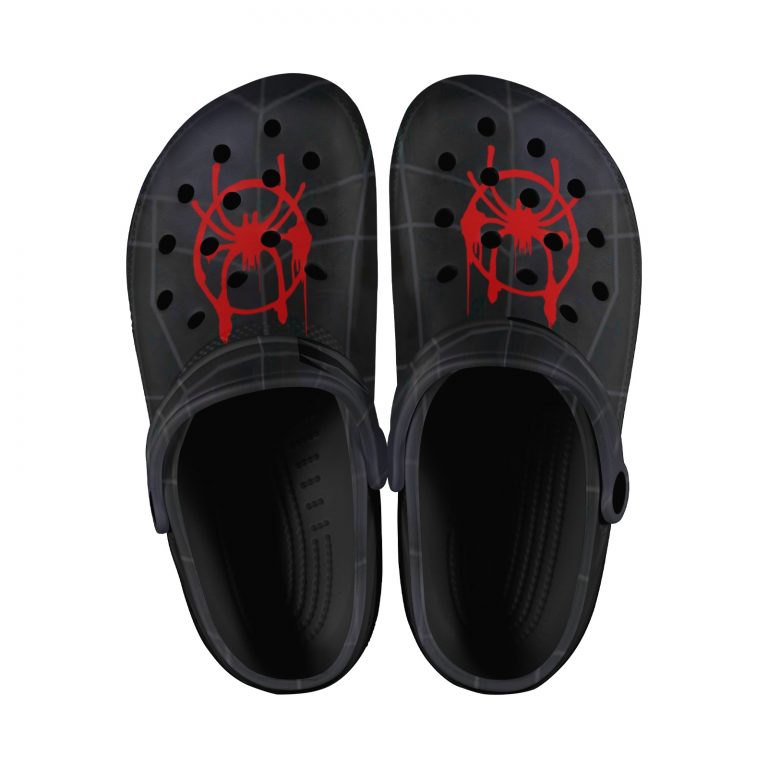 crocs foam Ultimate Spiderman Spider-verse Paint Webs Peter Parker Miles Morales Biracial Puerto Rican Black Man Black Hero Super Hero Spider-Man