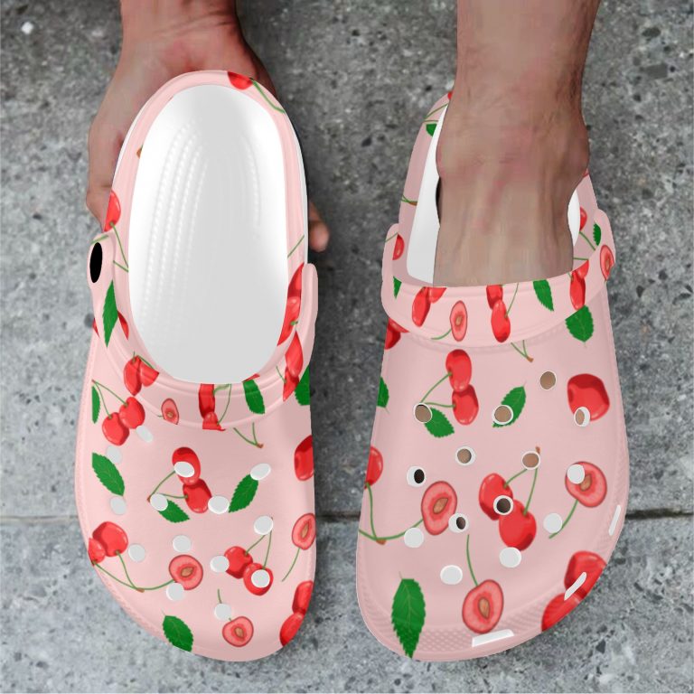 Abundifind Crocs - Waterproof, dirt-resistant, and breathable foam lounge shoes with vibrant fruit-inspired prints. Find the perfect pair in Apple, Cherry, Blueberry, Lemon, and Pear designs.