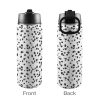 Custom Sports Water Bottle with Straw Lid - Premium stainless steel construction ensures durability and non-toxicity. Flip straw lid design for convenient opening and closing. Durable folding handle for easy portability at the gym. Double wall insulation keeps drinks warm or cold for a longer duration. Large 18 Oz capacity suitable for various occasions. Hand wash ONLY with soapy hot water for maintenance.