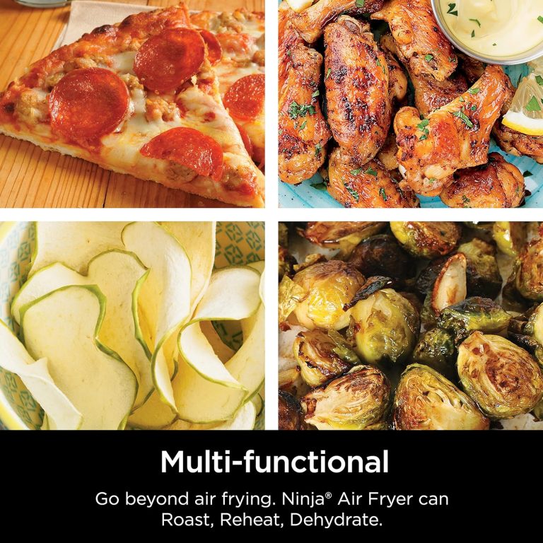 Experience culinary excellence with the Ninja AF101 Air Fryer from Abundifind. This versatile kitchen companion delivers healthier meals with crisp, roasted, reheated, and dehydrated options. With a 4-quart capacity, it's perfect for family cooking and fits up to 2 lbs of French fries. Reduce fat content by up to 75% compared to traditional frying methods, enjoying guilt-free indulgence while maintaining a balanced diet. The wide temperature range, from 105°F to 400°F, provides precise control for gentle dehydration or achieving a perfect, crispy finish. Choose from four cooking programs — Air Fry, Roast, Reheat, and Dehydrate — to unleash your culinary creativity. Dishwasher-safe parts and easy-to-clean exterior make maintenance a breeze. The purchase includes the Shark Air Fryer, a 4 Quart Nonstick Basket, Crisper Plate, and a 20-recipe booklet. Elevate your cooking experience and invest in the Ninja Air Fryer from Abundifind, where quality meets innovation.