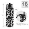 Custom Sports Water Bottle with Straw Lid - Premium stainless steel construction ensures durability and non-toxicity. Flip straw lid design for convenient opening and closing. Durable folding handle for easy portability at the gym. Double wall insulation keeps drinks warm or cold for a longer duration. Large 18 Oz capacity suitable for various occasions. Hand wash ONLY with soapy hot water for maintenance.