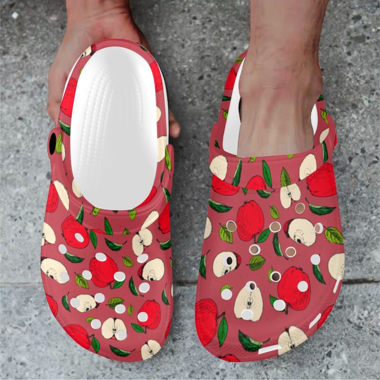 Abundifind Crocs - Waterproof, dirt-resistant, and breathable foam lounge shoes with vibrant fruit-inspired prints. Find the perfect pair in Apple, Cherry, Blueberry, Lemon, and Pear designs.
