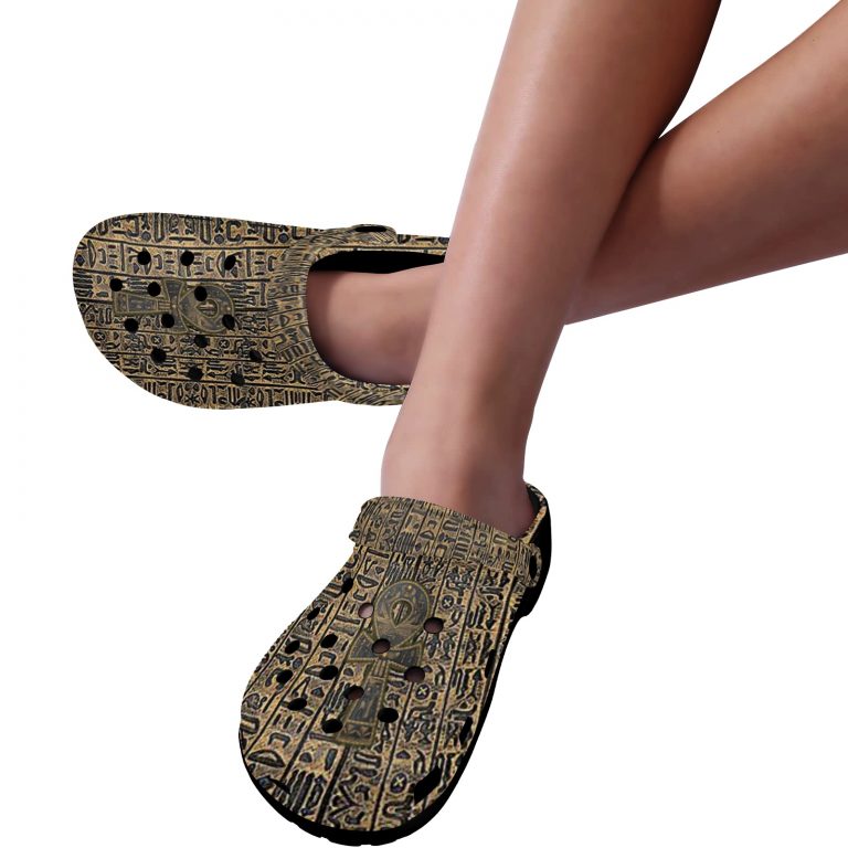 Introducing our Ankh, American Flag and Watercolor Rainbow Premium EVA Cloggs, a superior alternative to Crocs that will leave you feeling confident in their unmatched quality. Here's why: • Like Crocs our Clogs are made from advanced EVA material, lightweight and flexible. • Slip-on style, easy put on and take off. • Features ventilation holes, easy and quick to drain moisture and debris. • Features heel strap for a secure fit, two ways to wear it. • Supportive insole makes your feet comfortable for a long time. • Easy to clean with soap and water.