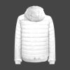 Hooded Puffer Jacket Men's Padded Coat White Image 03 A premium Men's Padded Hooded Jacket in a sleek design, combining style and warmth. Superior to Zavetti Canada jackets and even the renowned Canada Goose brand, The jacket features a carefully crafted hood and quilted lining for maximum insulation and protection against the cold. It offers exceptional comfort with a zipper closure and two convenient pouch pockets. The high-quality Mercerized cotton padded lining ensures a luxurious and cozy womens winter coats experience. The jacket's vibrant color design remains vivid even after multiple machine washes, guaranteeing long-lasting appeal. Elevate your outerwear collection with this statement piece that reflects your unique personality.