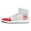 Spider-Miles Graffiti Synthetic Leather Men's High Top Sneakers Image 11 Embark on a thrilling journey into the Spider-Verse with our Spider Miles Graffiti Synthetic Leather shoes. These shoes pay homage to the iconic Spider-Man from Marvel Comics, a beloved Super Hero and the alter egos of Miles Morales and Peter Parker. Designed with graffiti paint and web-inspired aesthetics, these shoes capture the essence of the Spider-Verse. Crafted from synthetic leather, they offer a cruelty-free and eco-conscious alternative to genuine leather. Suitable for streetwear and casual occasions, these shoes feature a durable rubble outsole for long-lasting wear. The breathable mesh fabric lining ensures softness and comfort. Hand wash only for proper maintenance. Join the Spider-Verse in style and contribute to a sustainable future with these extraordinary shoes.