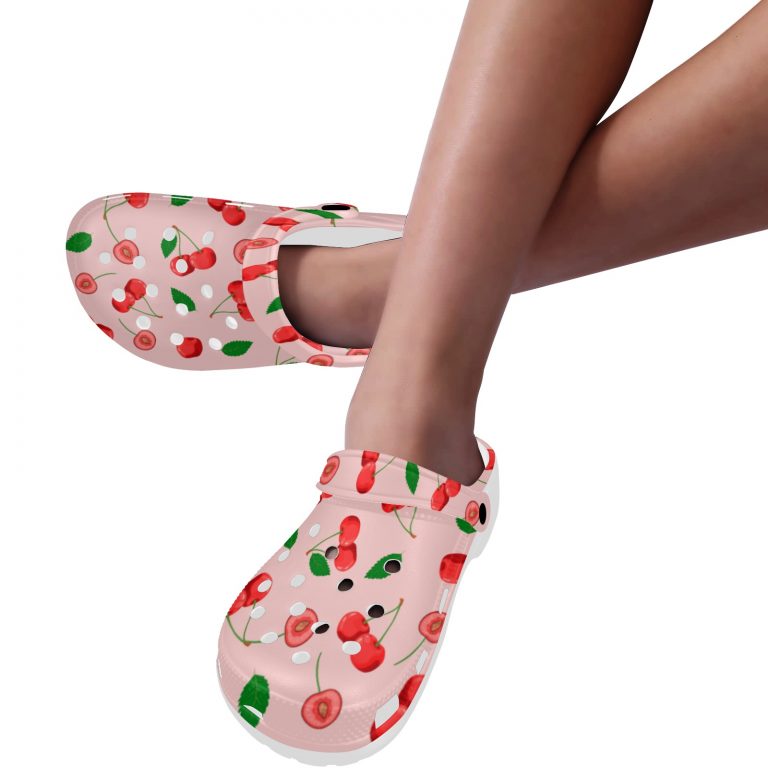 Abundifind Crocs - Waterproof, dirt-resistant, and breathable foam lounge shoes with vibrant fruit-inspired prints. Find the perfect pair in Apple, Cherry, Blueberry, Lemon, and Pear designs.