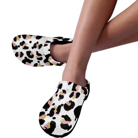 Introducing our Animal Print Premium EVA Cloggs, a superior alternative to Crocs that will leave you feeling confident in their unmatched quality. Here's why: • Like Crocs our Clogs are made from advanced EVA material, lightweight and flexible. • Slip-on style, easy put on and take off. • Features ventilation holes, easy and quick to drain moisture and debris. • Features heel strap for a secure fit, two ways to wear it. • Supportive insole makes your feet comfortable for a long time. • Easy to clean with soap and water.