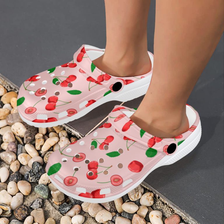 Abundifind Crocs - Waterproof, dirt-resistant, and breathable foam lounge shoes with vibrant fruit-inspired prints. Find the perfect pair in Apple, Cherry, Blueberry, Lemon, and Pear designs.