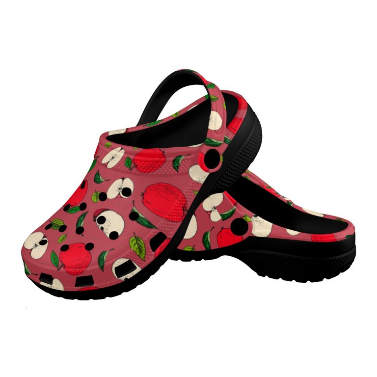 Abundifind Crocs - Waterproof, dirt-resistant, and breathable foam lounge shoes with vibrant fruit-inspired prints. Find the perfect pair in Apple, Cherry, Blueberry, Lemon, and Pear designs.