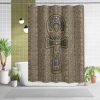 Pharaohs Ankh Hieroglyphs Shower Curtain: Add durability and style to your bathroom with this captivating curtain. Crafted from 100% polyester, it offers durability and softness. The one-sided printing features the Pharaohs Ankh Hieroglyphs design, adding ancient charm. It fits most standard bath tubs and comes with C-shaped curtain hooks for easy installation. The tough and splash-resistant material keeps water where it belongs, while being easy to clean. Transform your bathroom into an ancient sanctuary with our Pharaohs Ankh Hieroglyphs Shower Curtain. Upgrade your shower experience today!