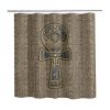Pharaohs Ankh Hieroglyphs Shower Curtain: Add durability and style to your bathroom with this captivating curtain. Crafted from 100% polyester, it offers durability and softness. The one-sided printing features the Pharaohs Ankh Hieroglyphs design, adding ancient charm. It fits most standard bath tubs and comes with C-shaped curtain hooks for easy installation. The tough and splash-resistant material keeps water where it belongs, while being easy to clean. Transform your bathroom into an ancient sanctuary with our Pharaohs Ankh Hieroglyphs Shower Curtain. Upgrade your shower experience today!