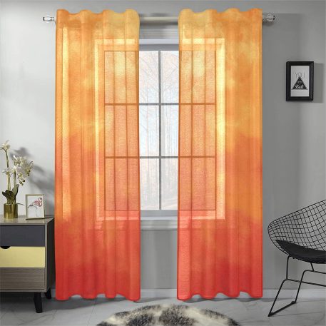Ombre Gauze Curtain: Create a unique and cozy atmosphere with our captivating Blue, Orange, and Pink variations. Made from soft, transparent gauze material, it allows light to filter through while adding an elegant Ombre print. Each package includes two pieces for full coverage, and our premium vivid printing brings the design to life. Use it as a window treatment, room divider, or canopy bed drape to add charm and elegance to any space. Elevate your decor with our Ombre Gauze Curtain today!