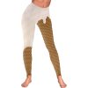 Dripping Ice Cream Waffle Cone Yoga Pants Spandex Leggings: Mouthwatering flavors, waffle cone print, high-quality material, skinny fit, tagless design, true to size, assembled in the USA, easy care. Perfect for yoga, workouts, or lounging. Note: Leggings do not contain actual ice cream or cones. Embrace your love for ice cream and stand out in style.