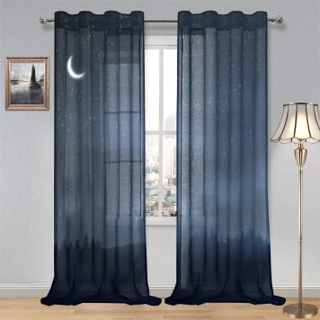 Sky Gauze Curtain Drapes (Two-Piece)