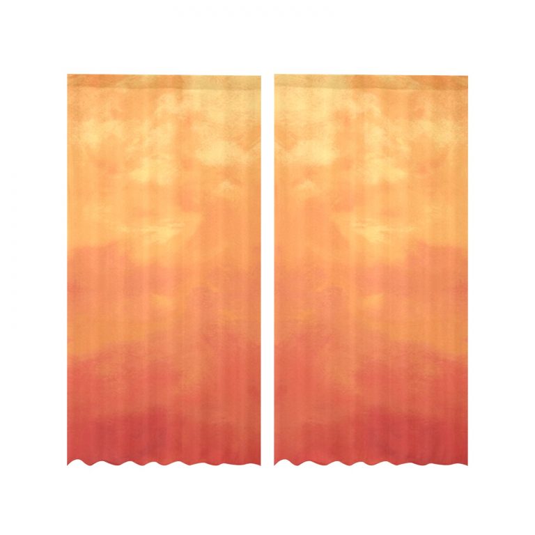 Ombre Gauze Curtain: Create a unique and cozy atmosphere with our captivating Blue, Orange, and Pink variations. Made from soft, transparent gauze material, it allows light to filter through while adding an elegant Ombre print. Each package includes two pieces for full coverage, and our premium vivid printing brings the design to life. Use it as a window treatment, room divider, or canopy bed drape to add charm and elegance to any space. Elevate your decor with our Ombre Gauze Curtain today!