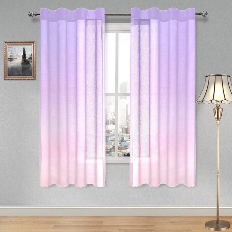 Ombre Gauze Curtain: Create a unique and cozy atmosphere with our captivating Blue, Orange, and Pink variations. Made from soft, transparent gauze material, it allows light to filter through while adding an elegant Ombre print. Each package includes two pieces for full coverage, and our premium vivid printing brings the design to life. Use it as a window treatment, room divider, or canopy bed drape to add charm and elegance to any space. Elevate your decor with our Ombre Gauze Curtain today!