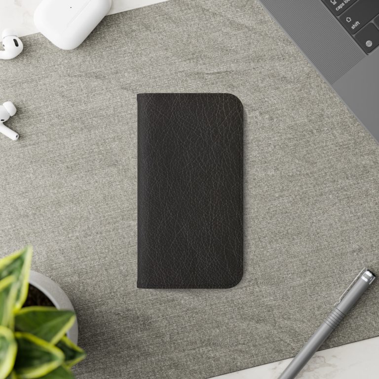Faux Leather Folio Smartphone Case polycarbonate inner shell keeps devices protected and secure during regular wear and usage.