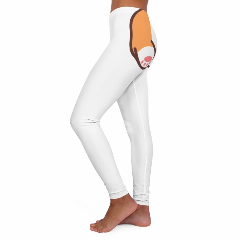 Corgi Butt Yoga Pants Spandex Leggings: Cute corgi design, various colors, comfortable fit, tagless, true to size, assembled in the USA, easy care. Perfect for yoga, workouts, or lounging. No actual pocket, corgi's face pops out. Embrace your love for corgis and show off your playful style.