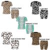 Animal Print Short Yoga Set: Cheetah, Cow, Leopard, Mermaid Scales, and Rose Leopard styles. 95% polyester, 5% spandex blend. Soft, stretchy, lightweight, and quick-drying fabric. Versatile for various exercises. Machine washable. Unleash your wild side and make a bold fashion statement. Note: Prints are for aesthetic purposes only, no real animal fur or skin. Embrace your untamed spirit!